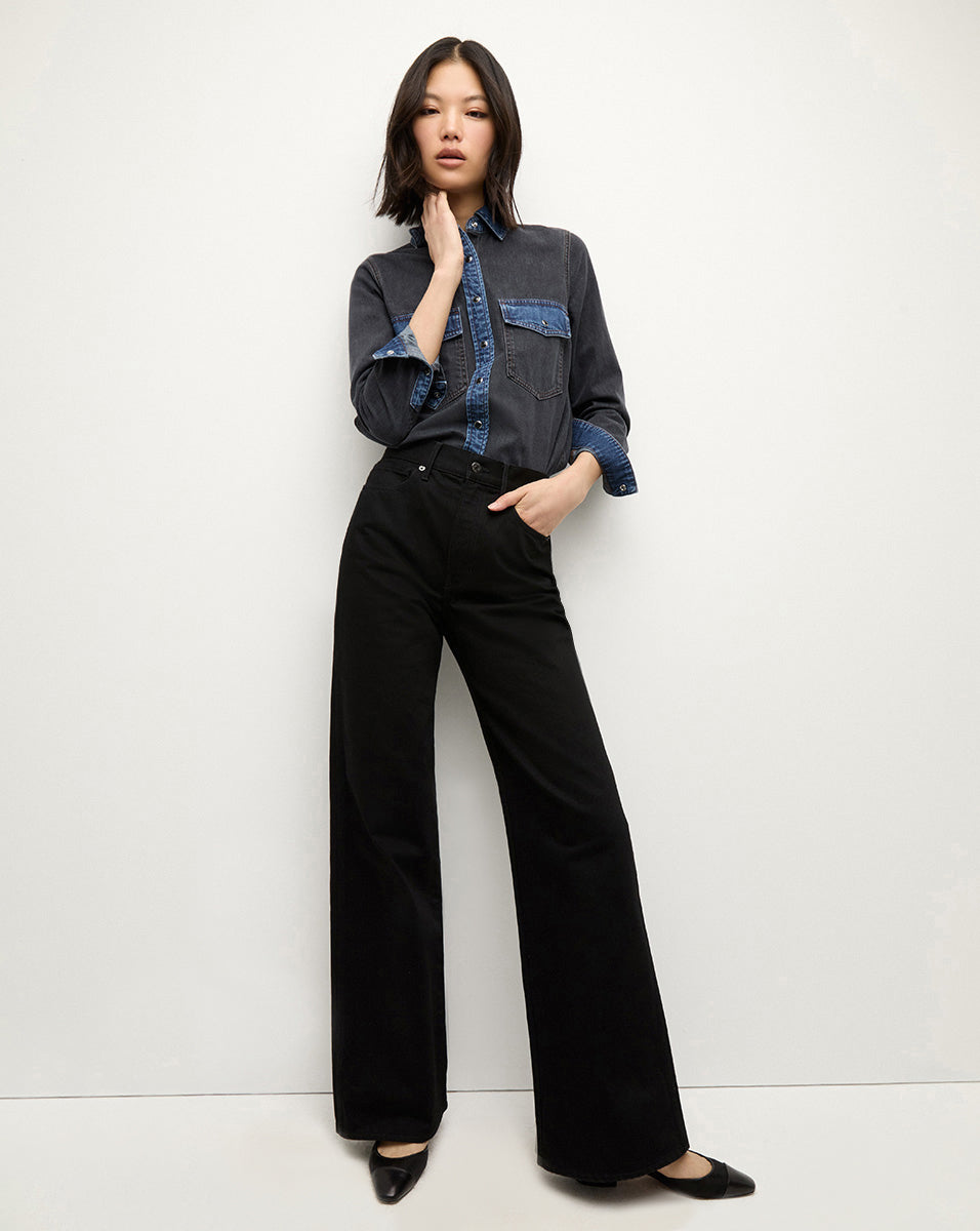 High-Rise Wide-Leg Jeans in Timeless Blue Wash | Taylor
