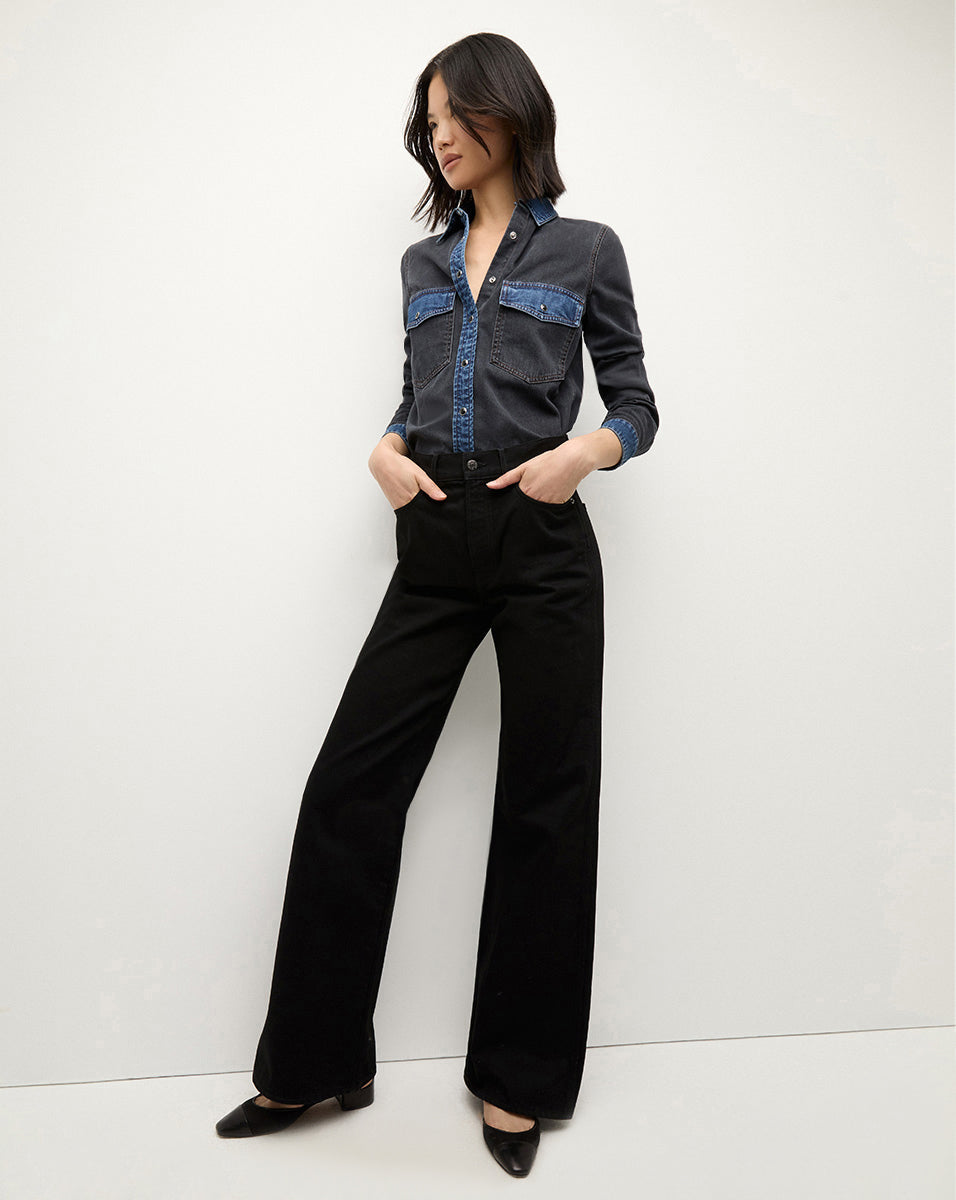 High-Rise Wide-Leg Jeans in Timeless Blue Wash | Taylor