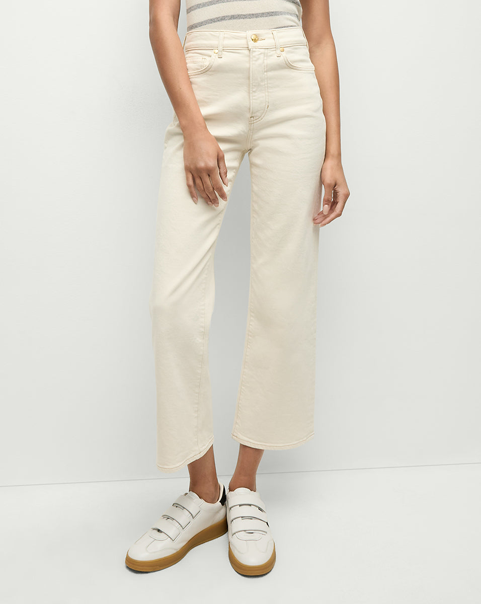 High-Rise Straight-Leg Jeans for Women | Premium Italian Denim