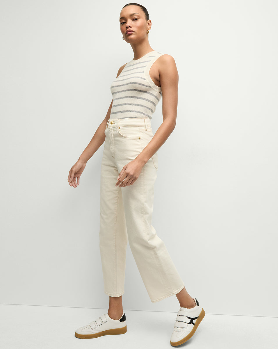 High-Rise Straight-Leg Jeans for Women | Premium Italian Denim