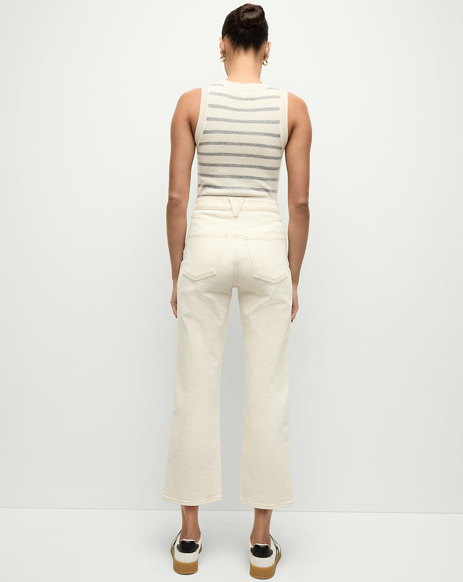 High-Rise Straight-Leg Jeans for Women | Premium Italian Denim