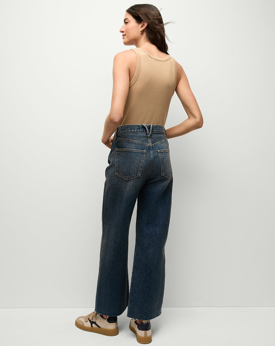 Ribbed Scoopneck Tank Top in Stretch Cotton | Birke