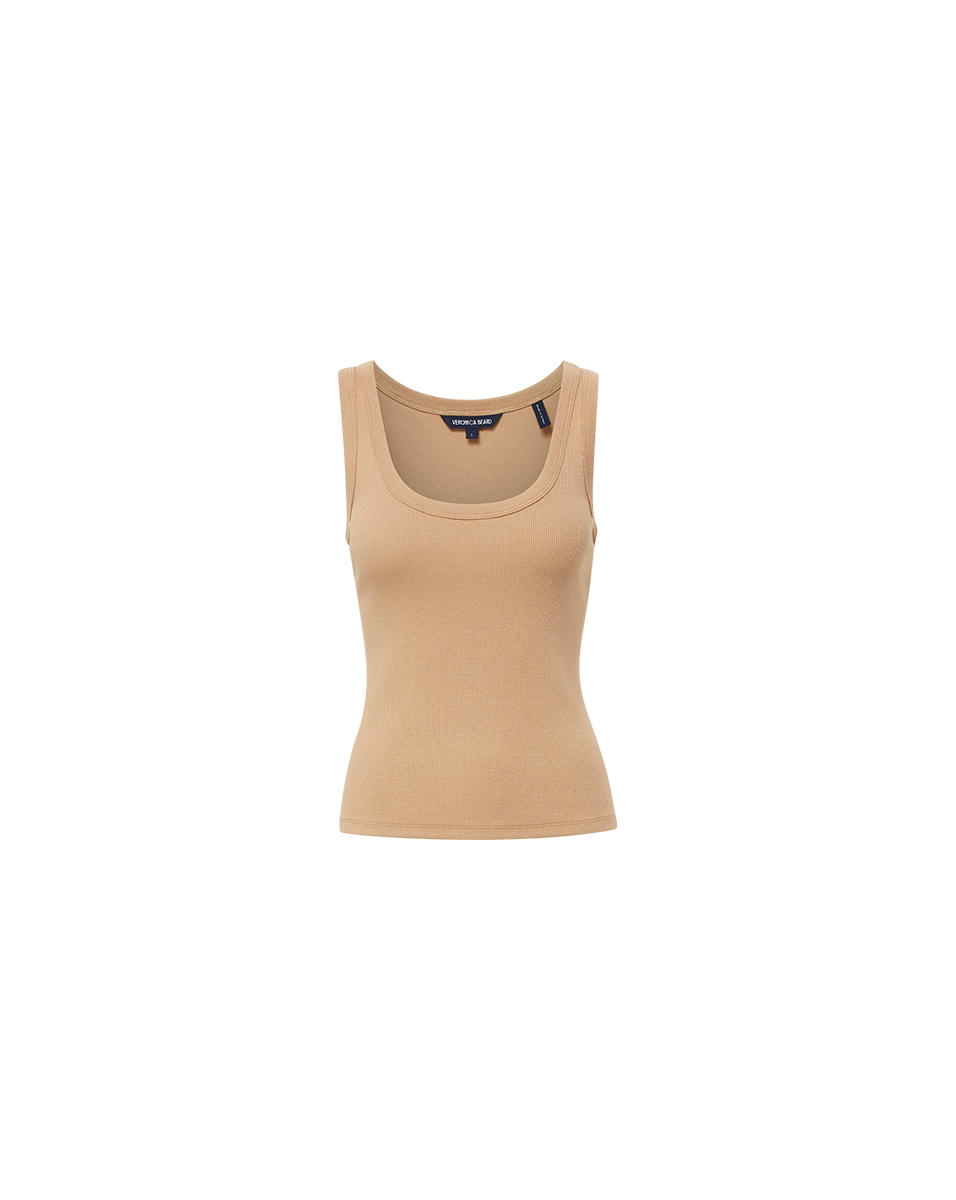Ribbed Scoopneck Tank Top in Stretch Cotton | Birke