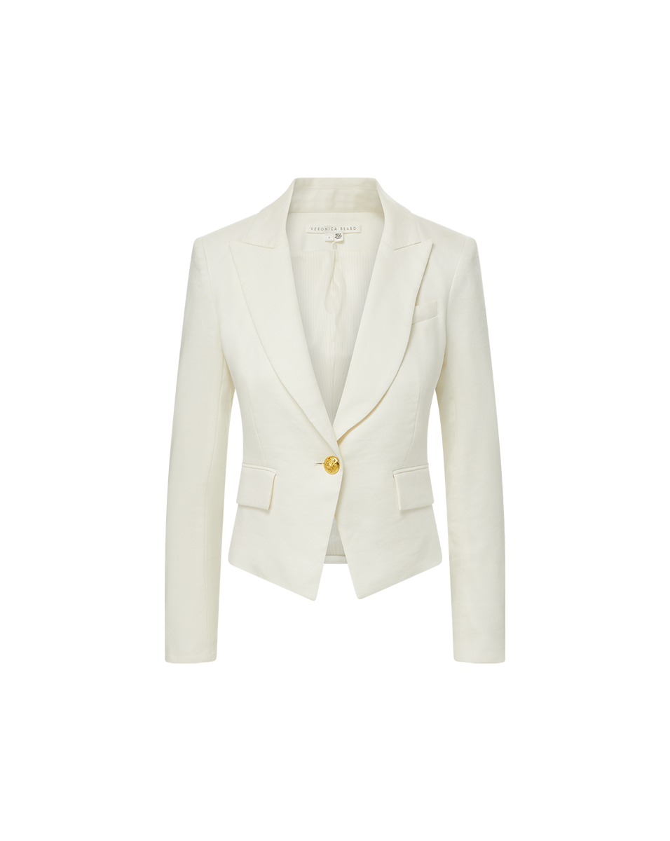 Stretch Cropped Blazer with Shoulder Pads | Hosanna Dickey Jacket