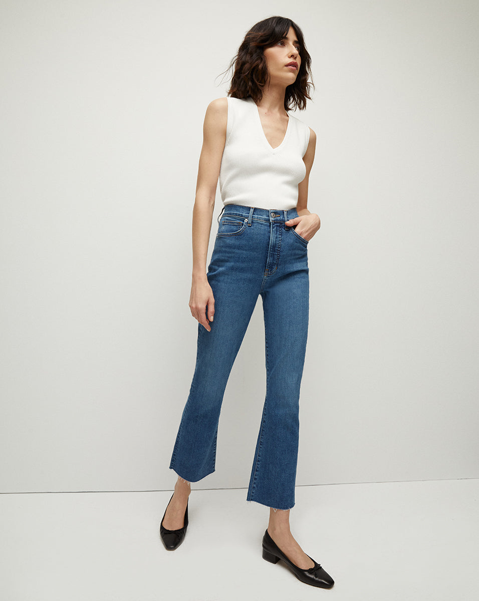 High-Rise Kick-Flare Jeans for Women | Premium Italian Denim