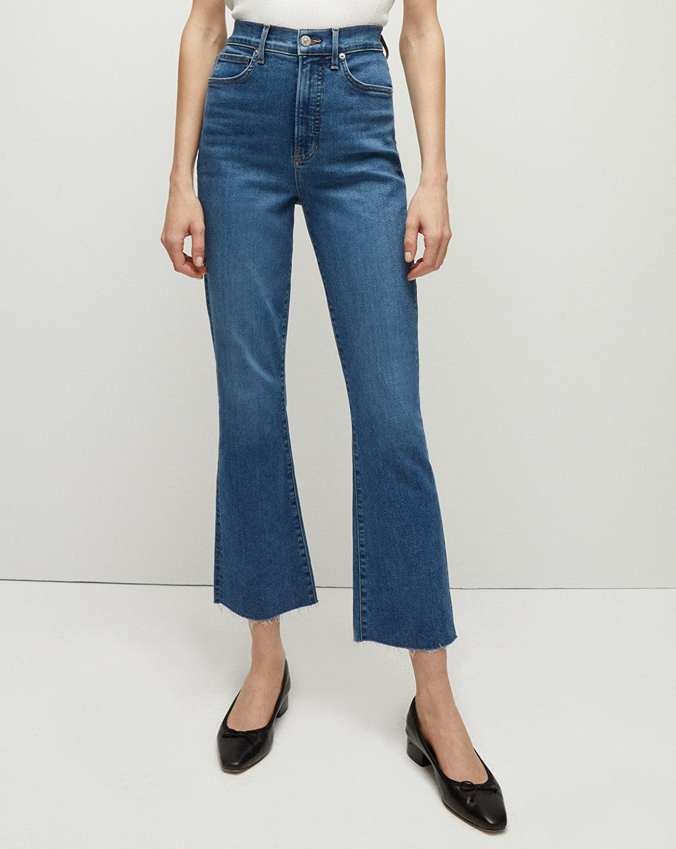 High-Rise Kick-Flare Jeans for Women | Premium Italian Denim