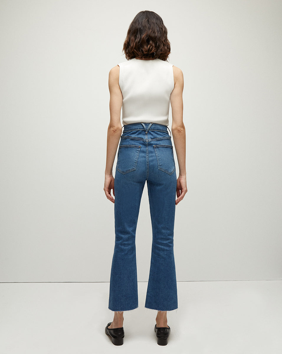 High-Rise Kick-Flare Jeans for Women | Premium Italian Denim