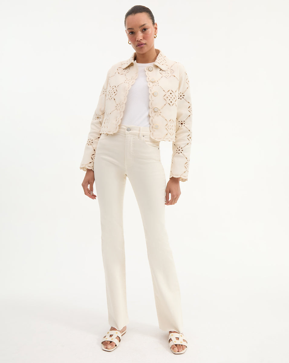 Raw Hem Bootcut Jeans for Women | Premium Italian Denim