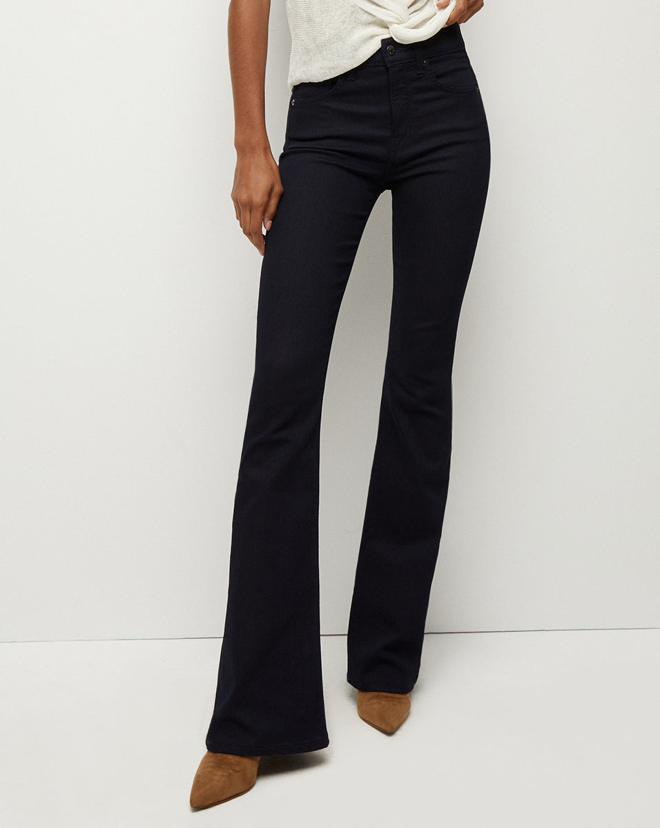 High-Rise Skinny-Flare Jeans in Dark Wash | Beverly