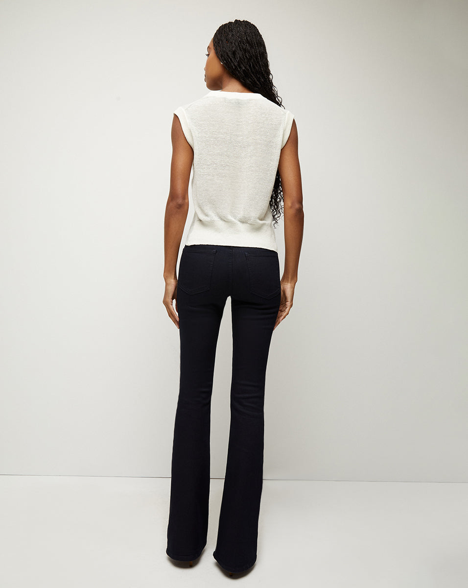 High-Rise Skinny-Flare Jeans in Dark Wash | Beverly