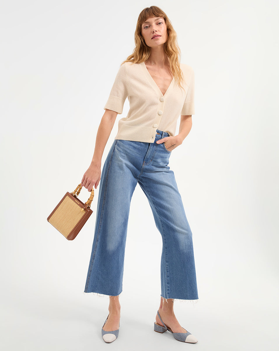 Short Sleeve Cashmere Cardigan for Women | Solene