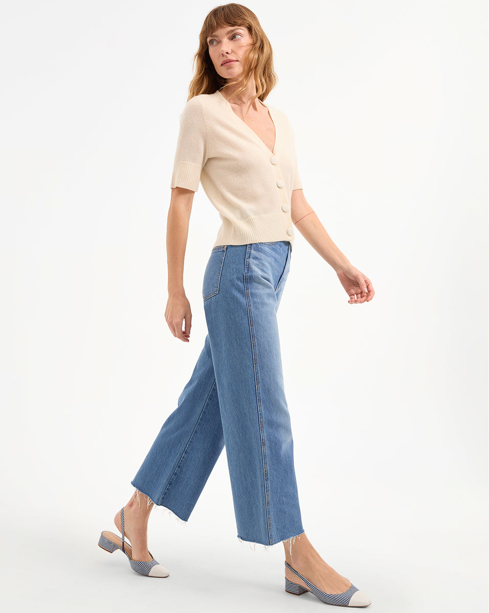 Short Sleeve Cashmere Cardigan for Women | Solene