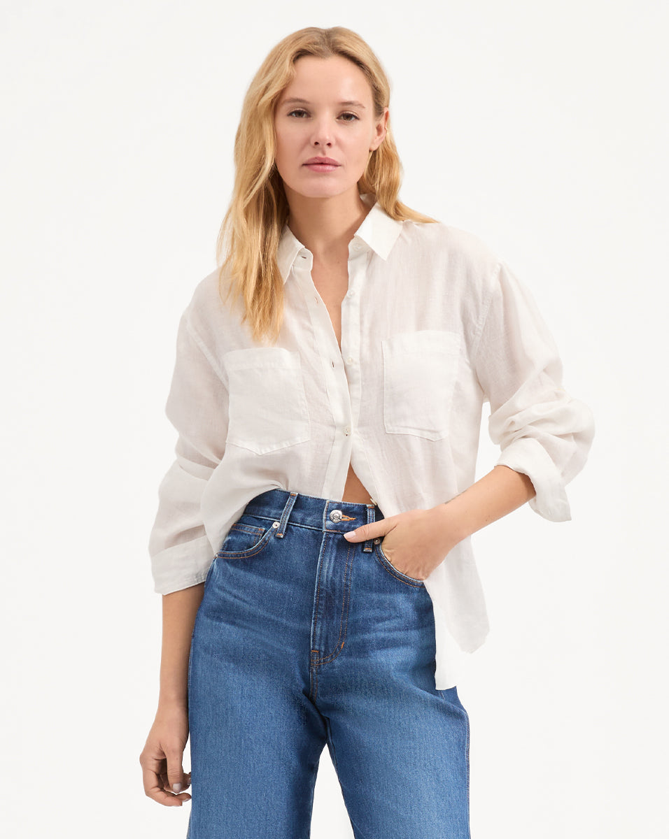 Relaxed Fit Linen Shirt for Men | Gil Pink Button Down