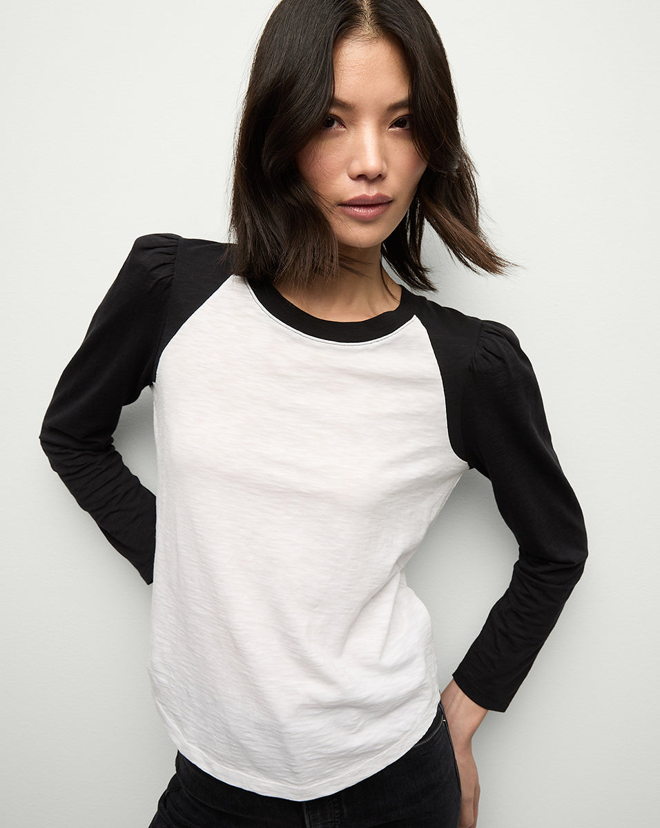 Faded Navy Baseball Tee with Raglan Sleeves | Mason 100% Cotton