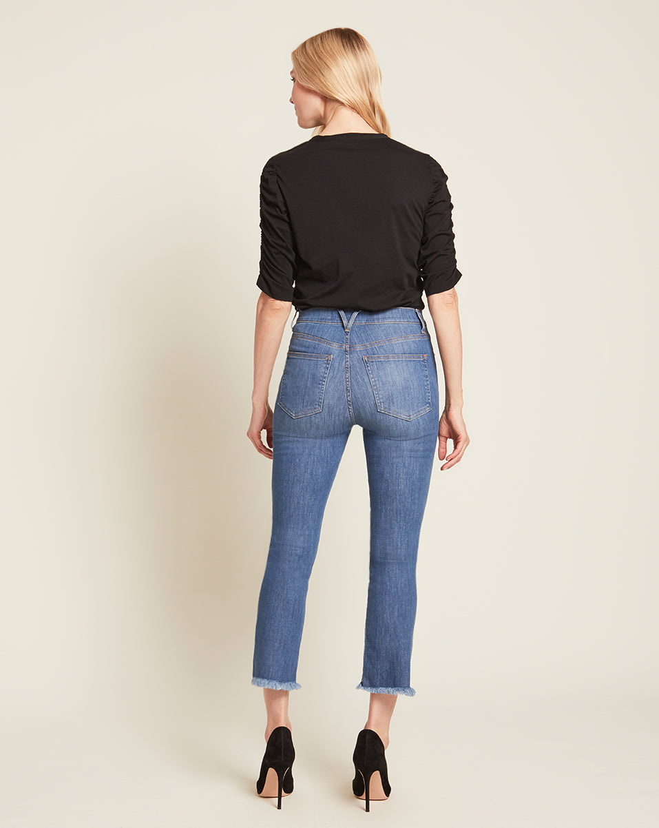 Ruched-Sleeve Cotton T-Shirt for Women | Waldorf