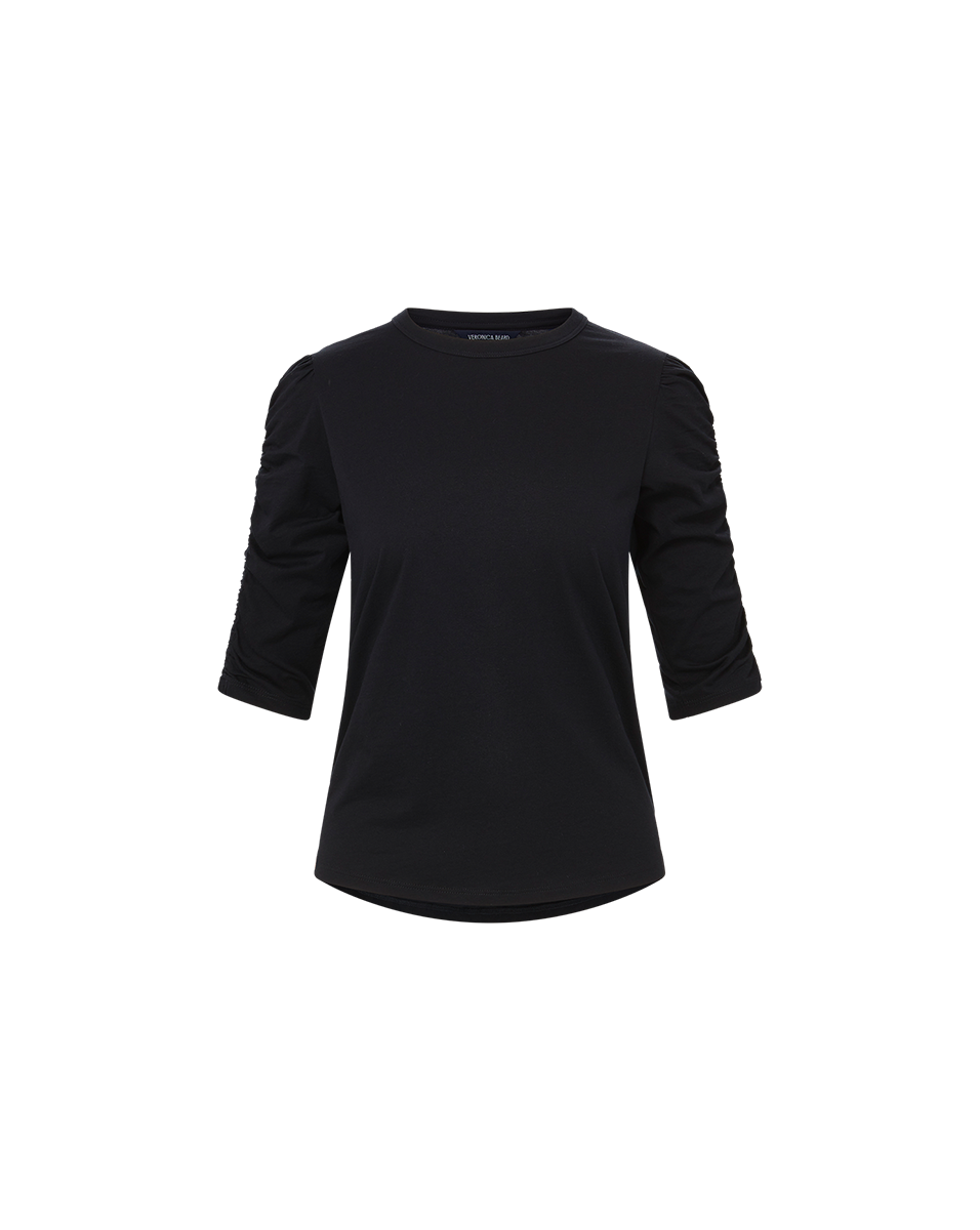 Ruched-Sleeve Cotton T-Shirt for Women | Waldorf