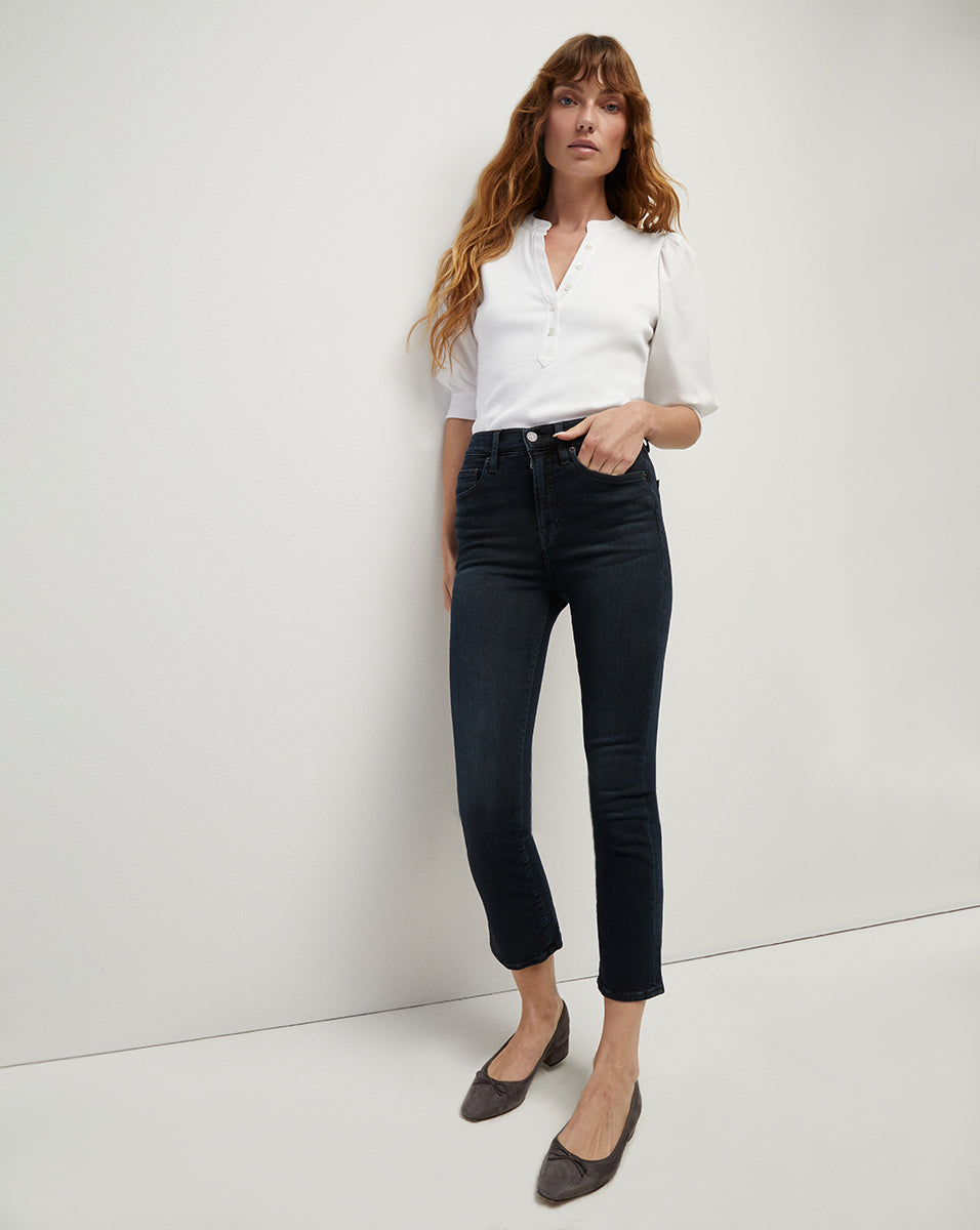 High-Rise Kick-Flare Jeans with Stretch Denim | Carly