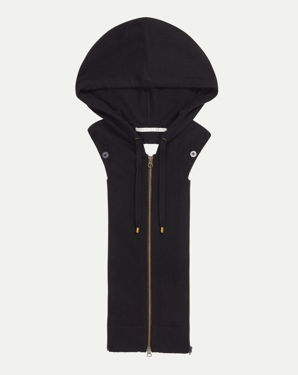 Cashmere Hoodie Dickey for Layering | Merino Wool Blend & Adjustable Fit