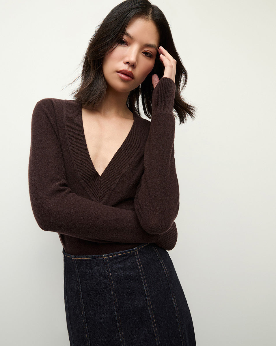 100% Cashmere V-Neck Sweater for Women | Coleta
