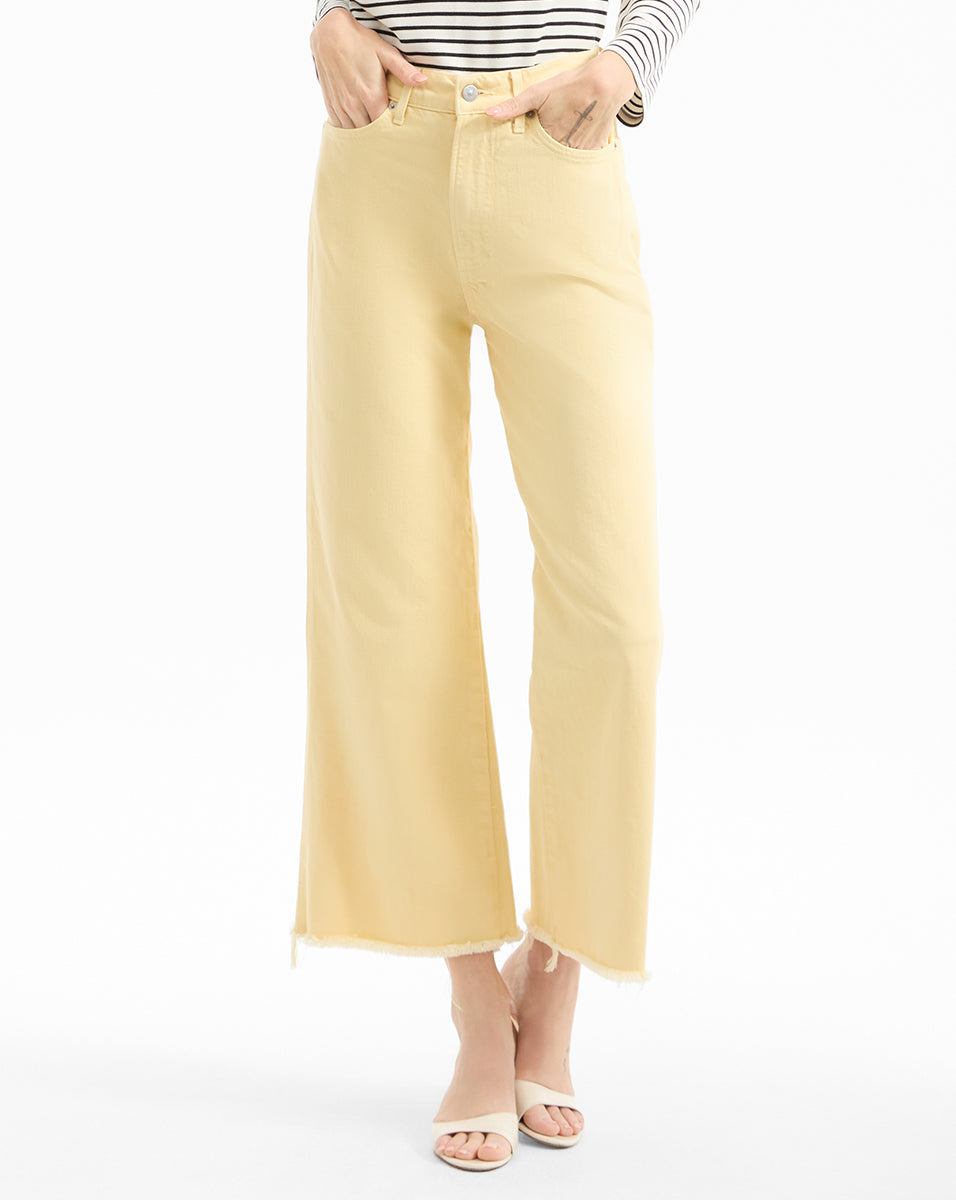 White Cropped Wide-Leg Jeans | High-Rise Japanese Denim | Taylor