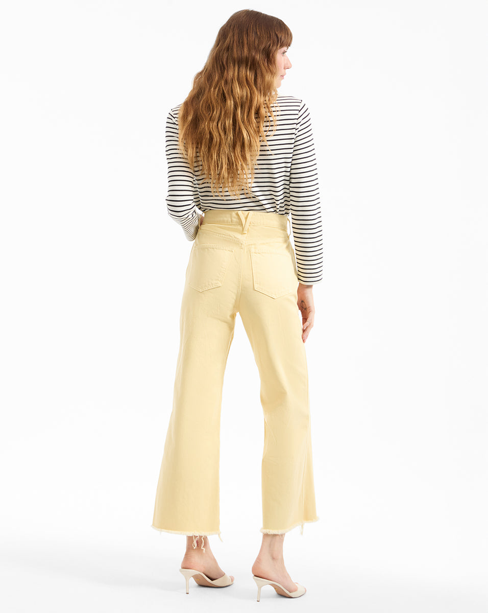 White Cropped Wide-Leg Jeans | High-Rise Japanese Denim | Taylor