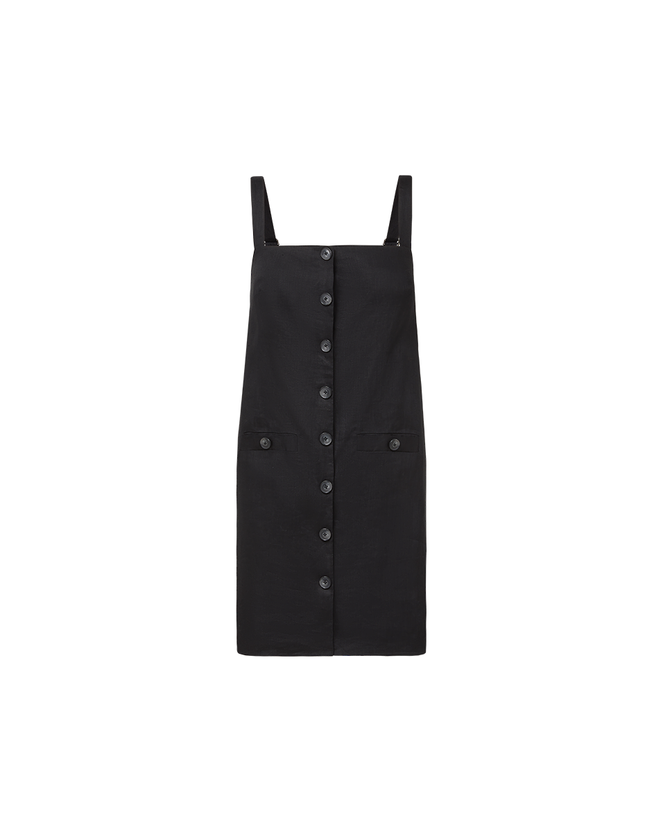 Linen Mini Dress with Square Neckline & Pockets | Nico Shift Dress