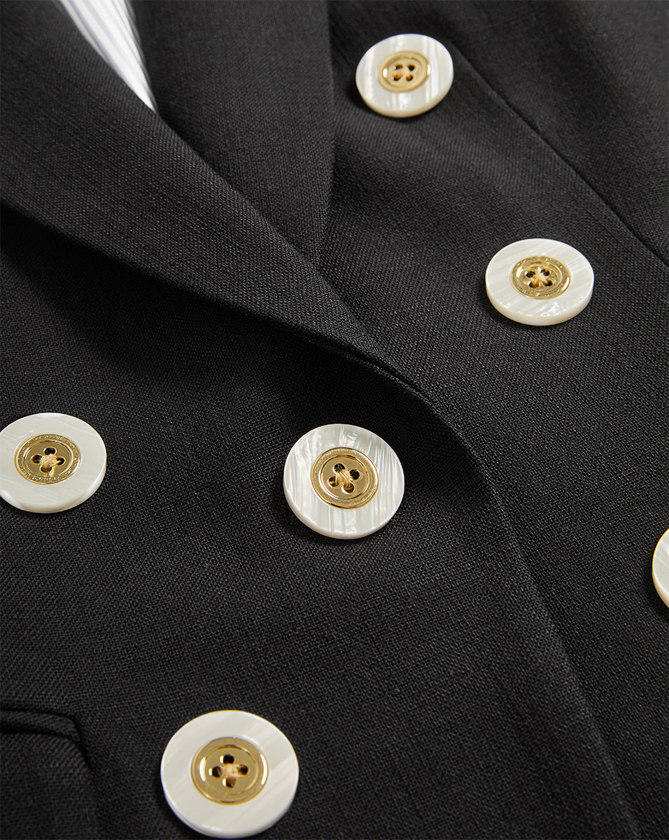 Tomi Dickey Jacket - Stretch Black Blazer with Pre-Ruched Sleeves | Made in USA