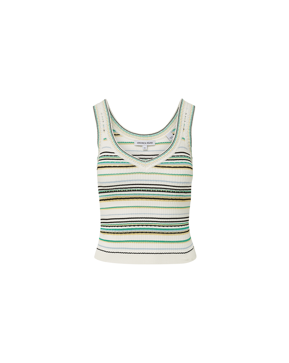 Striped Knit Tank Top for Women | Carlin V-Neck Summer Top