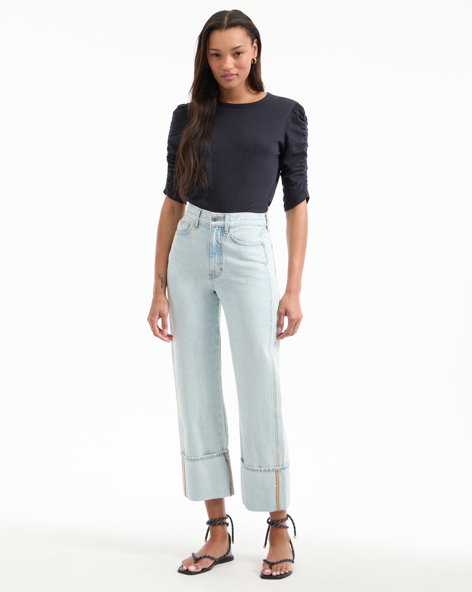 High-Rise Straight-Leg Jeans for Women | Premium Italian Denim
