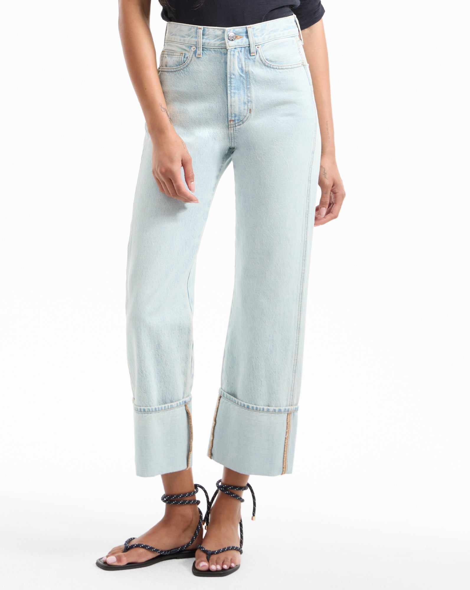 High-Rise Straight-Leg Jeans for Women | Premium Italian Denim