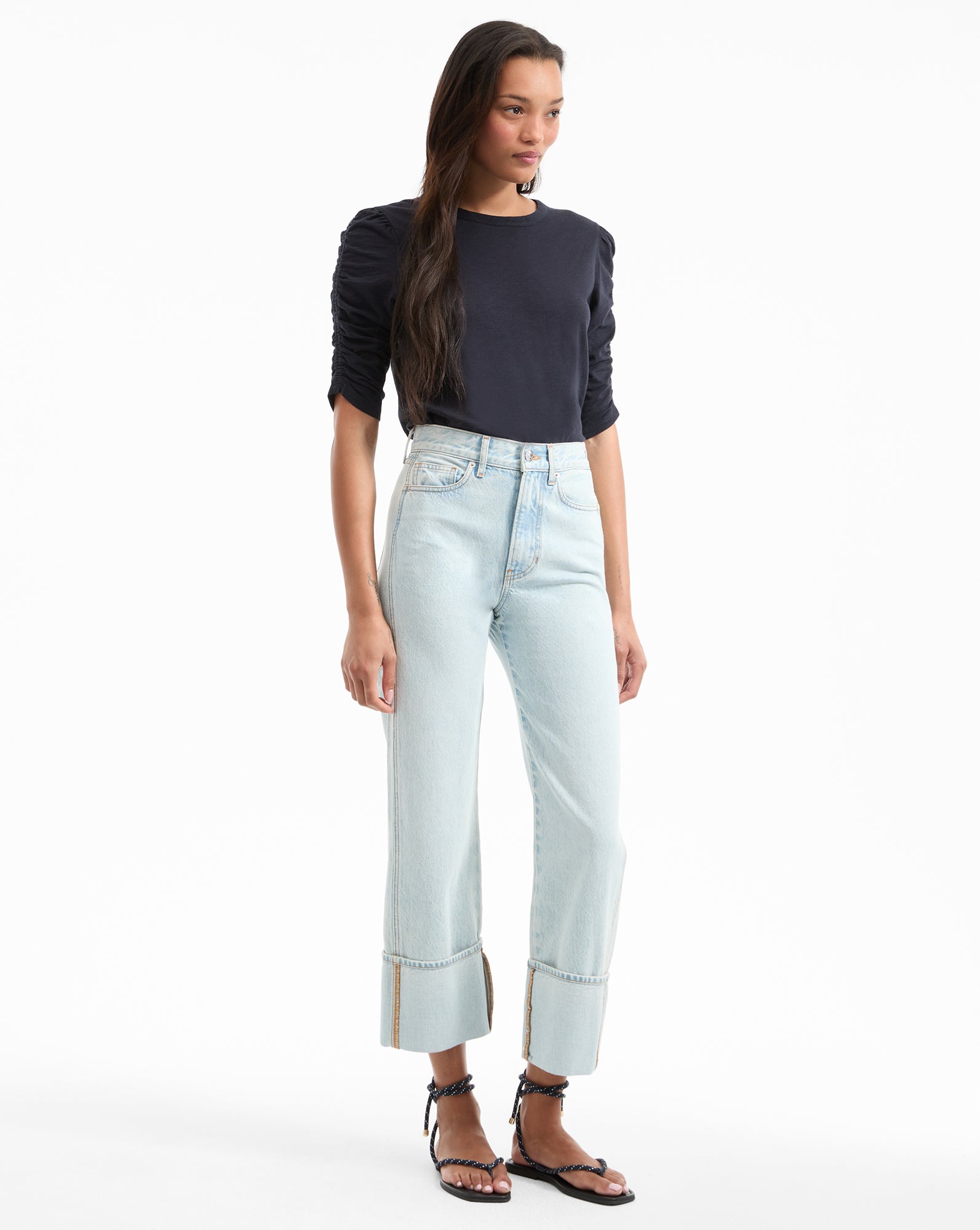 High-Rise Straight-Leg Jeans for Women | Premium Italian Denim
