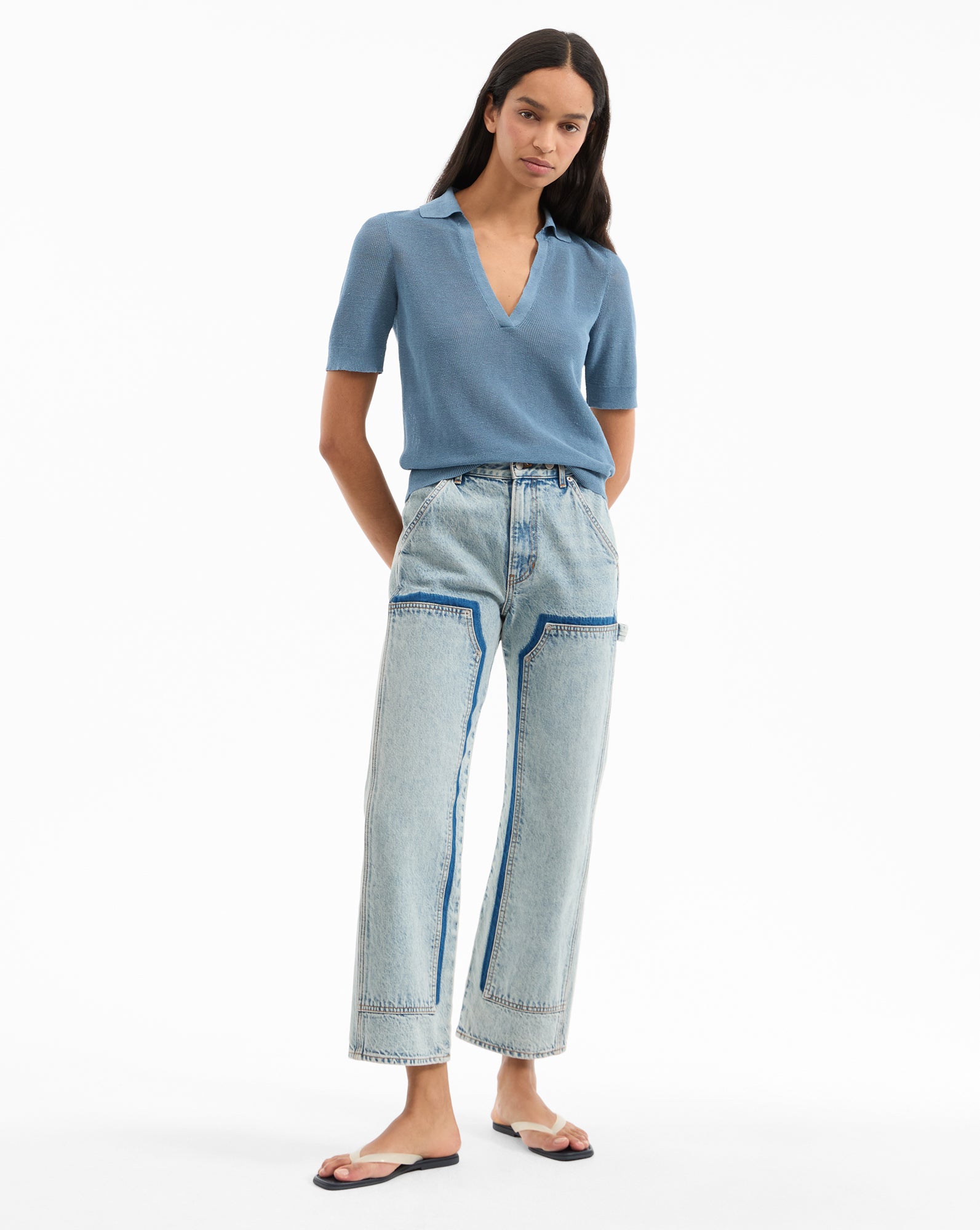 High-Rise Straight-Leg Jeans in Non-Stretch Italian Denim | Dylan