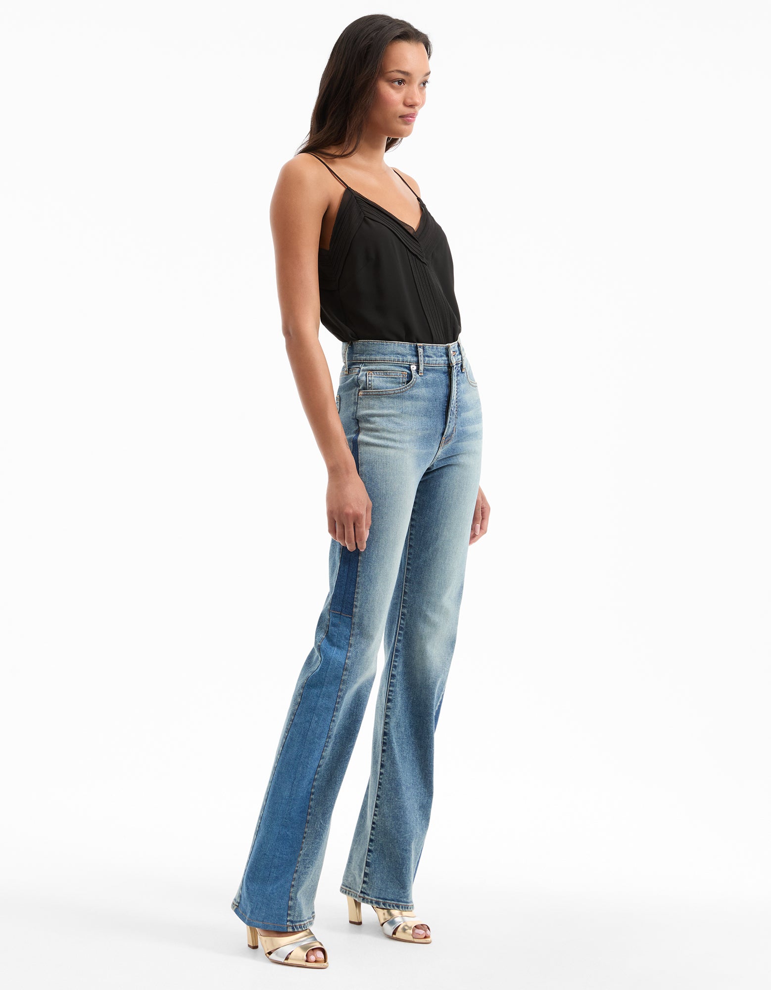 High-Rise Skinny-Flare Jeans in Classic Blue Wash | Beverly