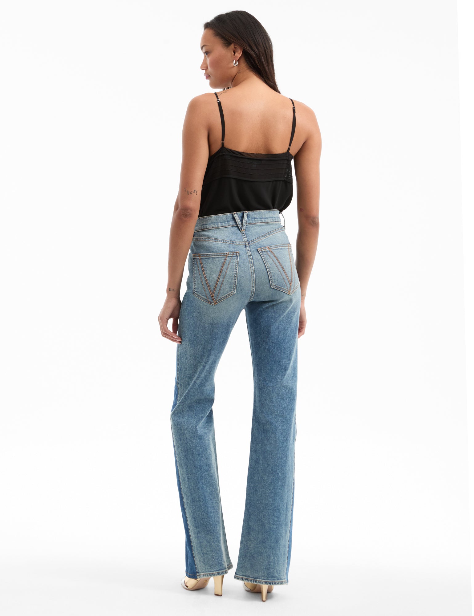 High-Rise Skinny-Flare Jeans in Classic Blue Wash | Beverly