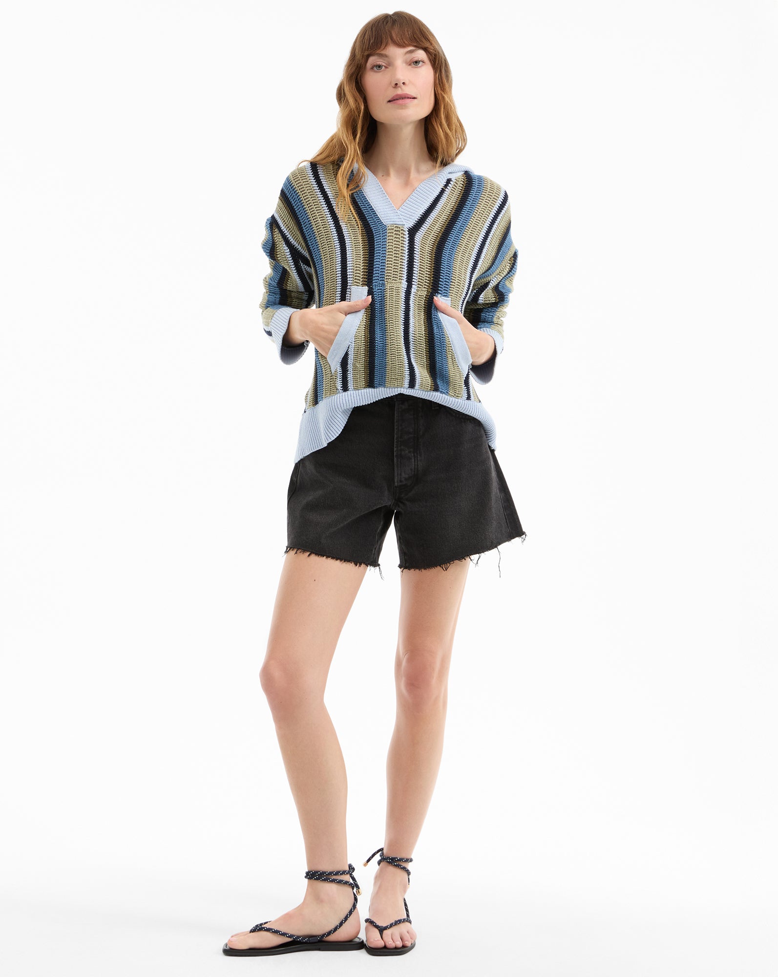Oversized Knit Hoodie with Kangaroo Pocket | Daisha Bohemian Sweater