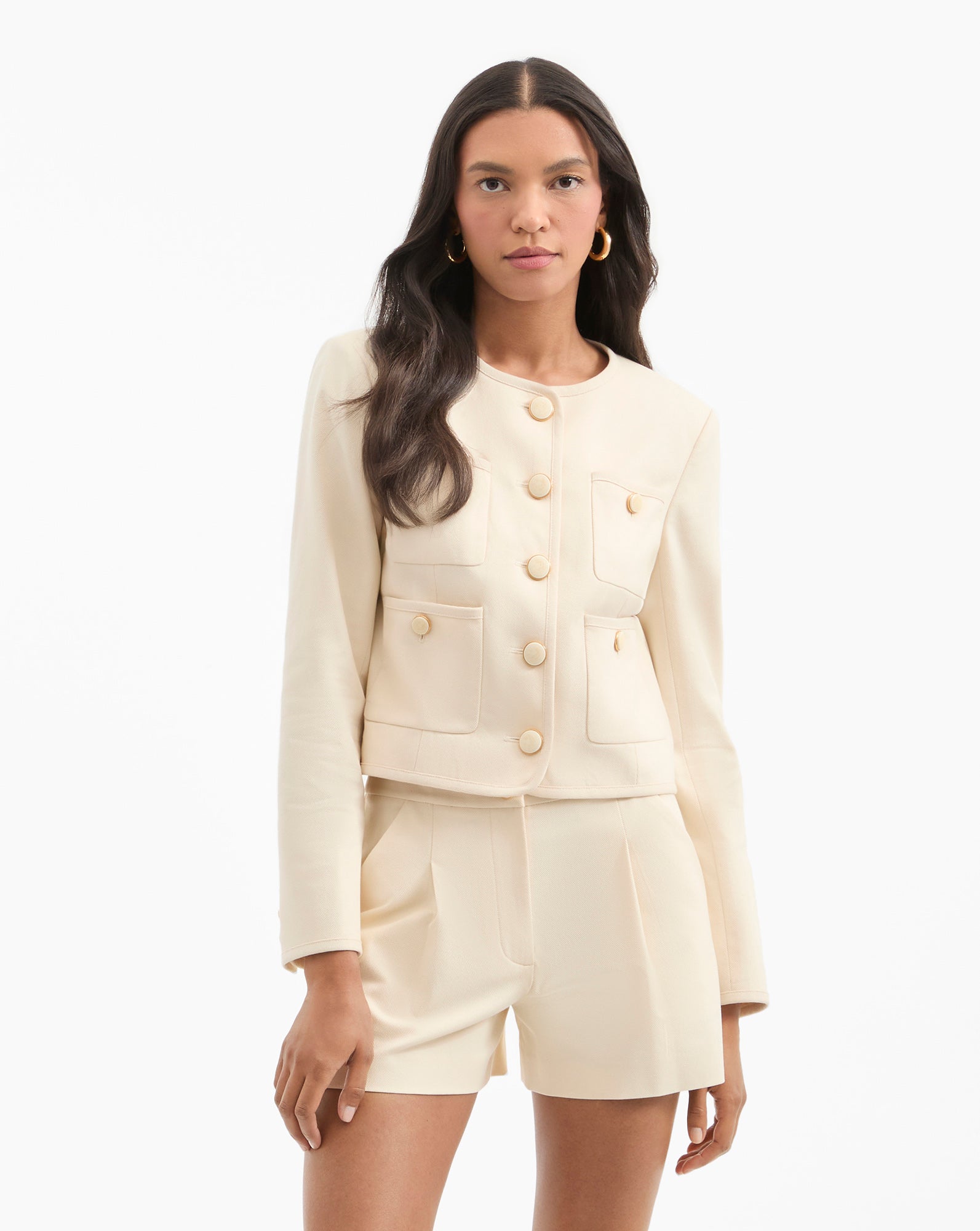 Collarless Jacket for Women - Slim Fit Cropped Silhouette | Cirtane