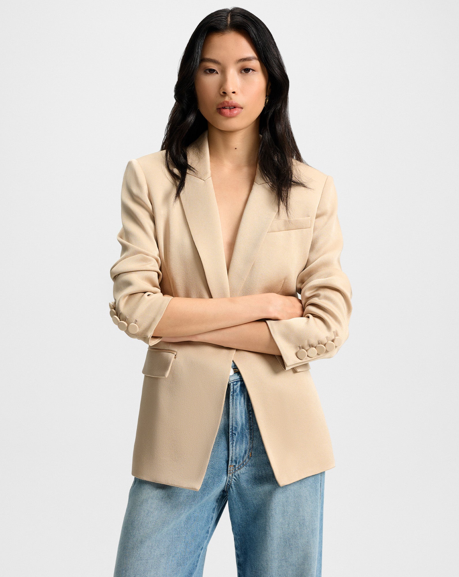 Tailored Khaki Dickey Jacket for Men | Long & Lean Fit