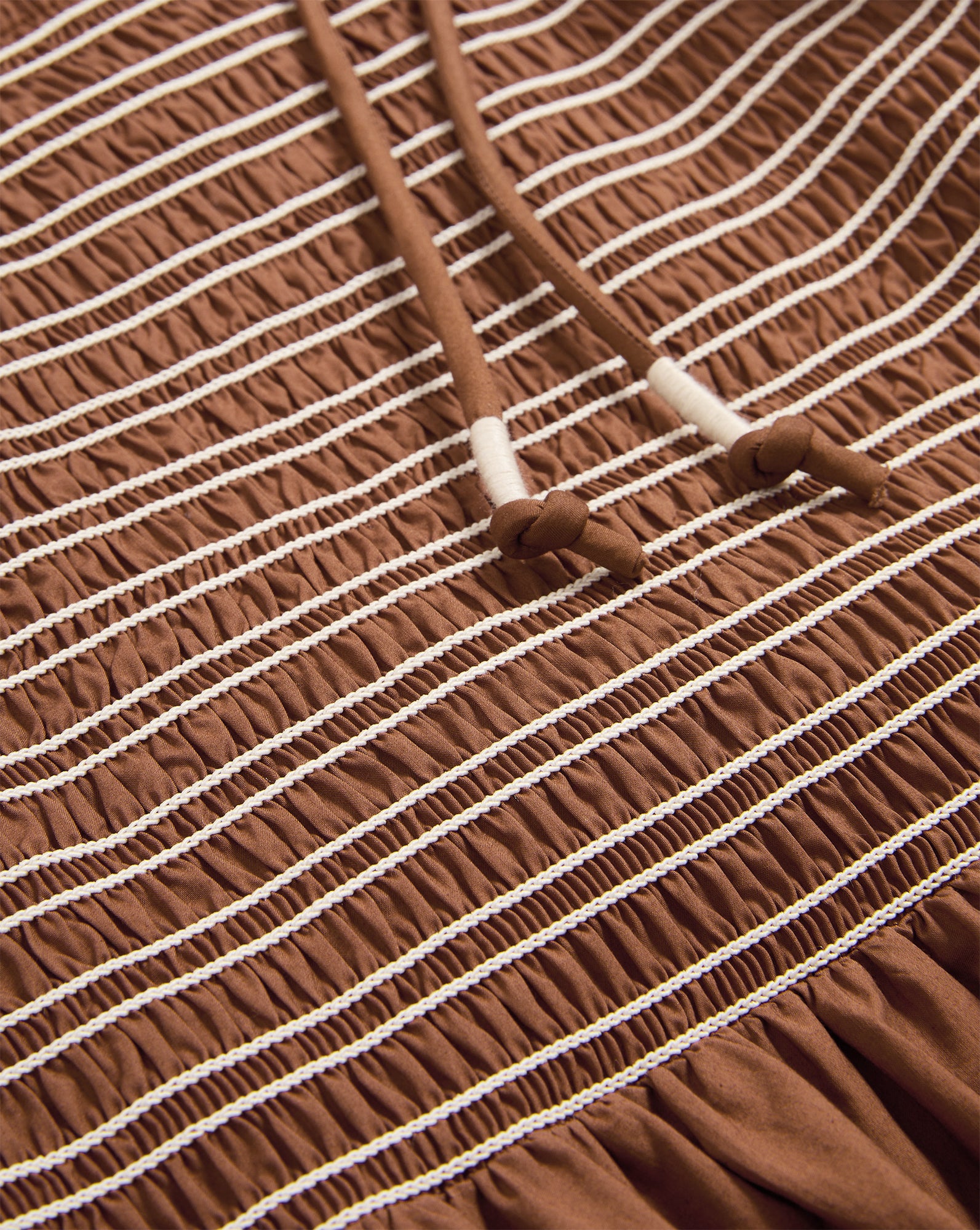 Whisky Brown Cotton Smocked Midi Dress | Kaela