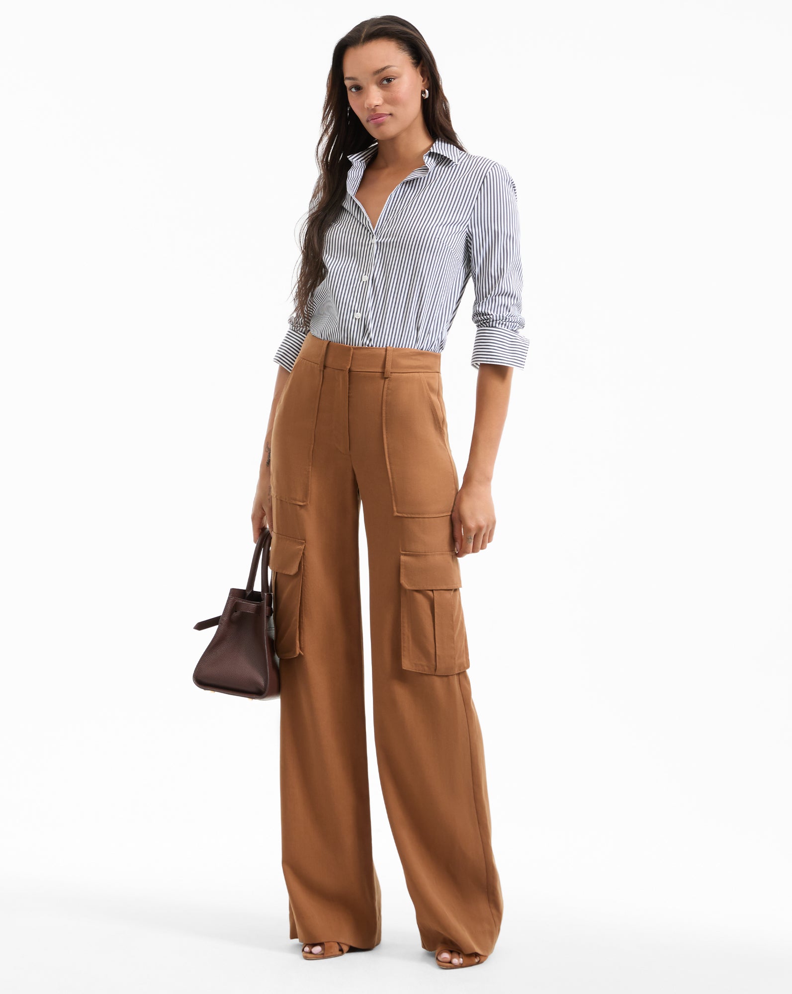 Classic Striped Button-Down Shirt with Stretch | Amelia