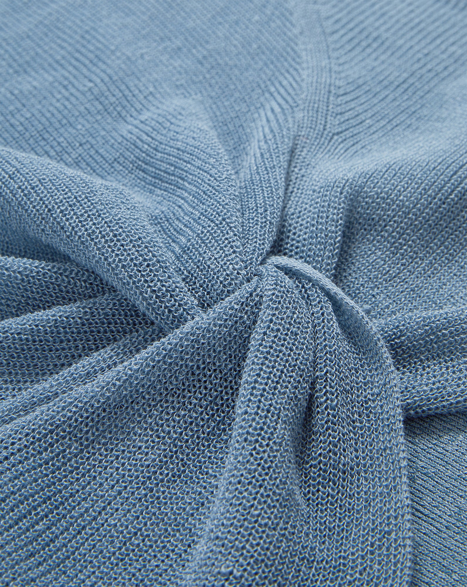 Light Blue Linen Knit Tank Top with Twist Hem | Kellen