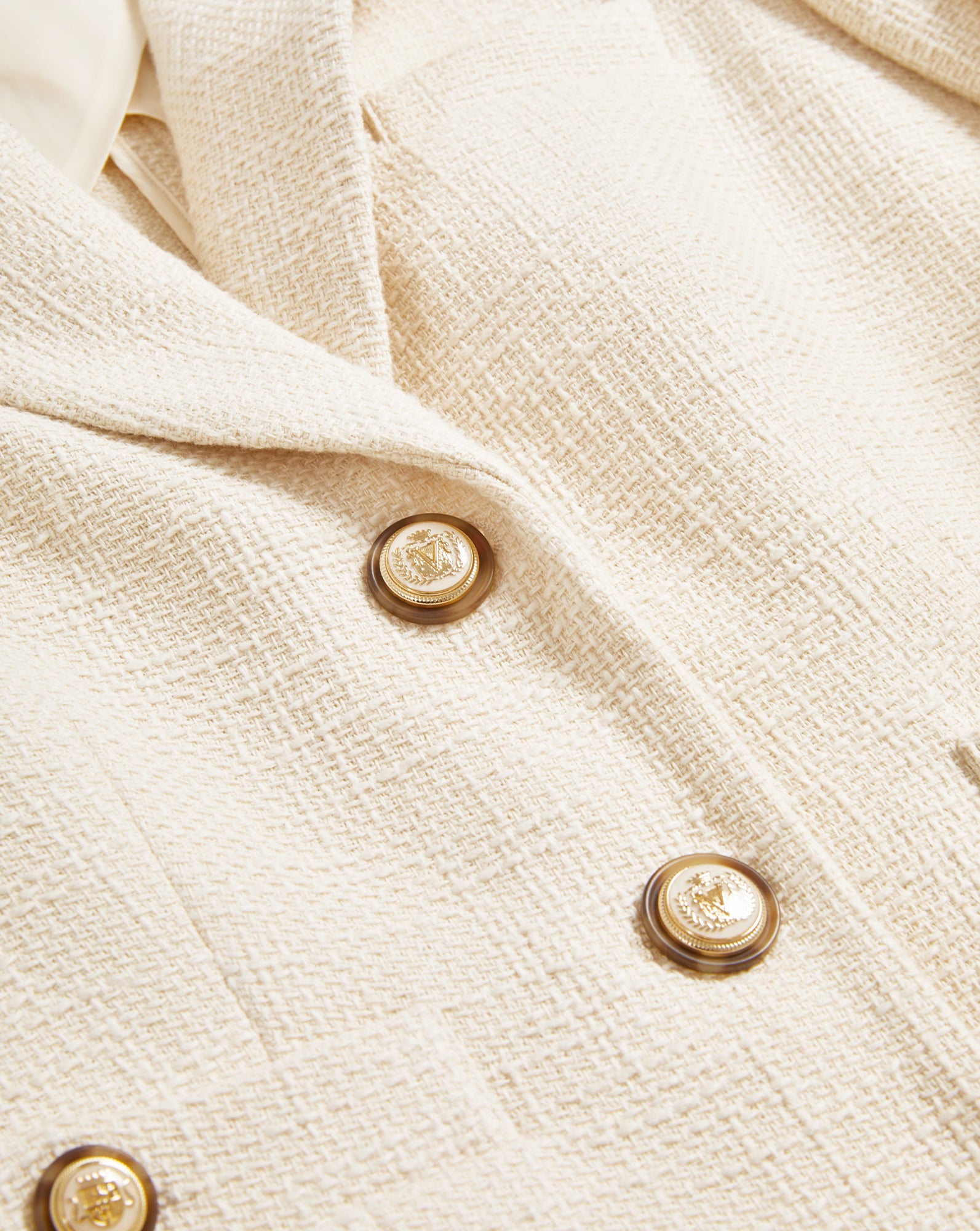Tailored Cotton Dickey Jacket with Pearl Buttons | Terre