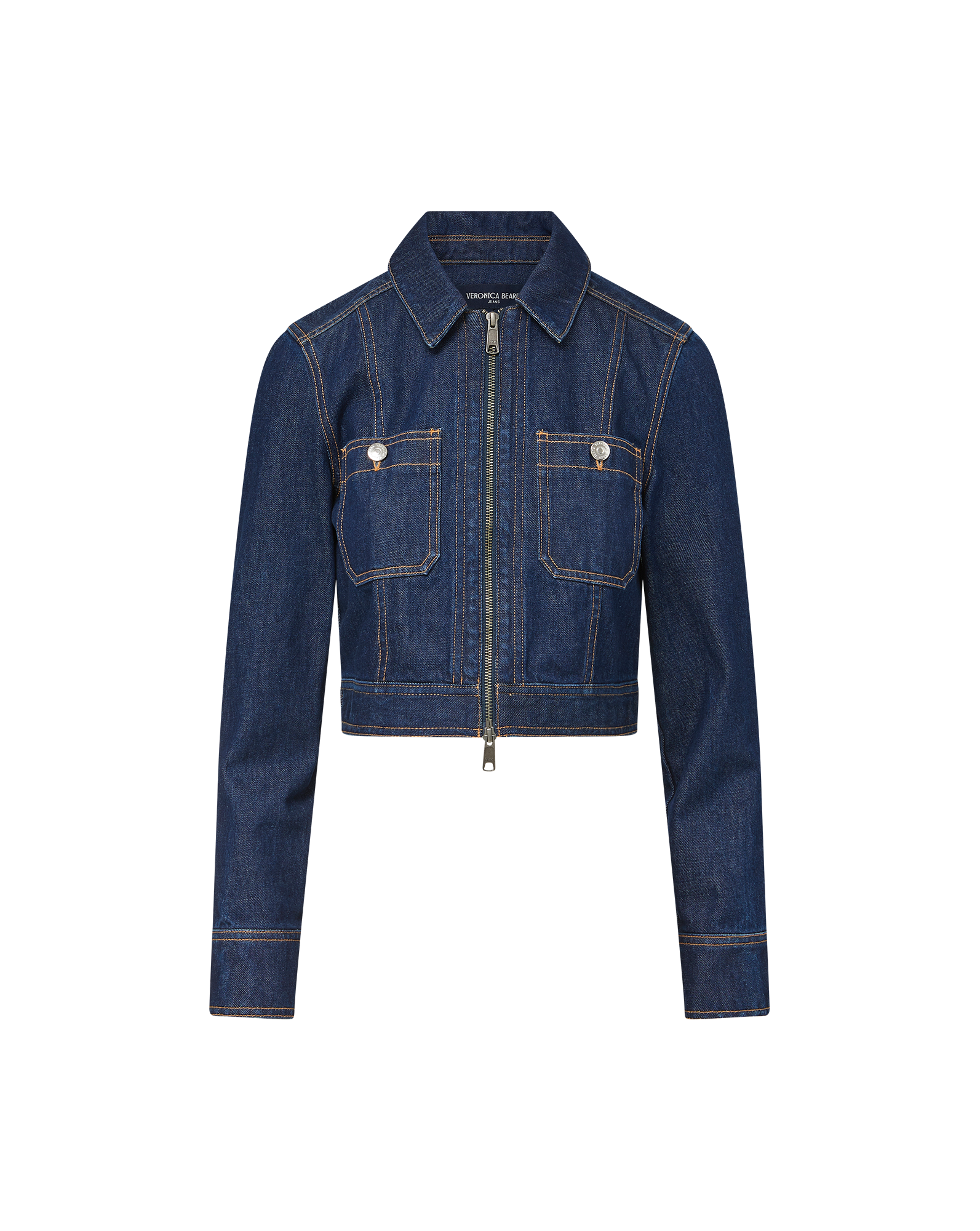 Cropped Denim Jacket in Dark Indigo | Non-Stretch Japanese Cotton