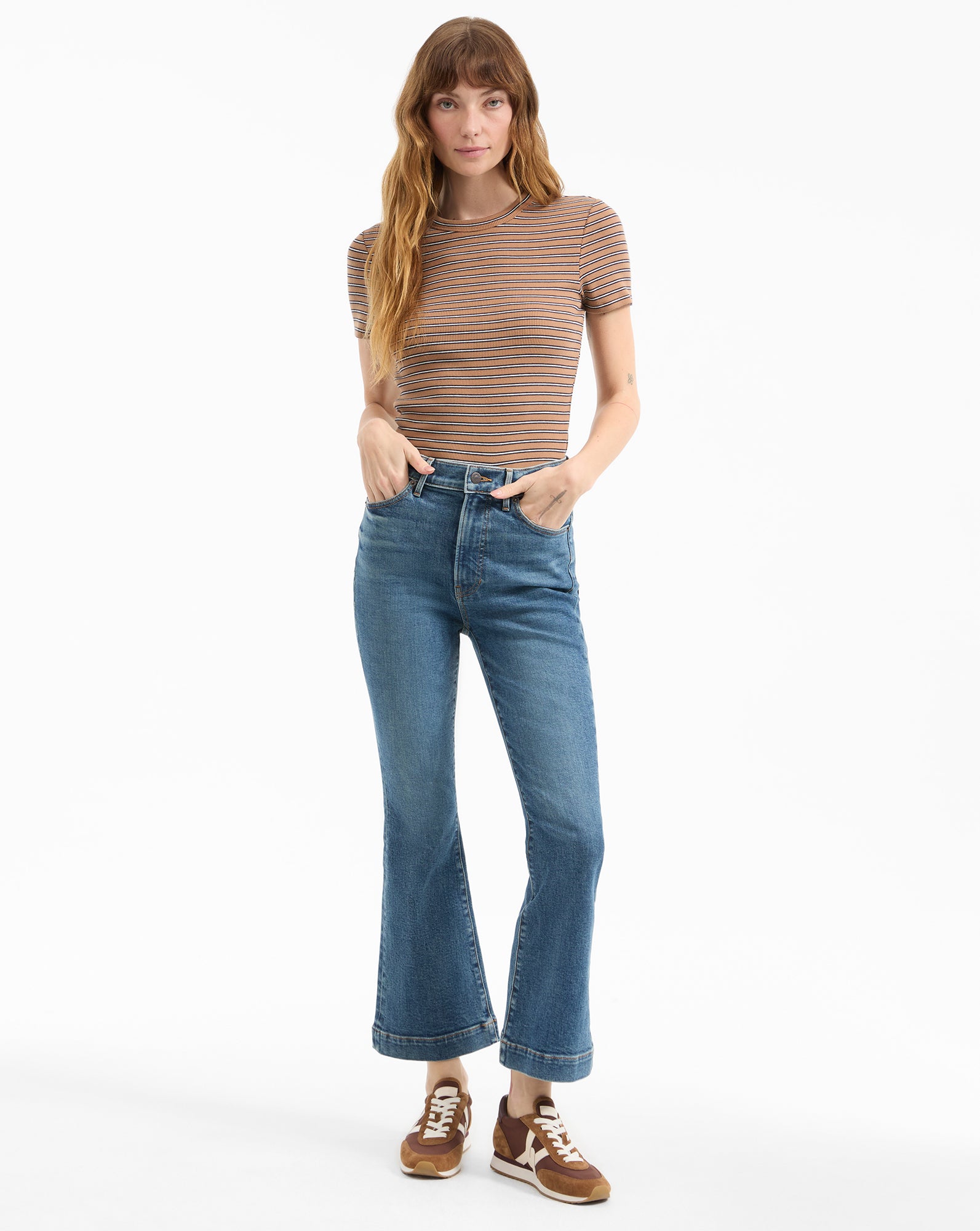 High-Rise Kick-Flare Jeans in Classic Black Wash | Carson