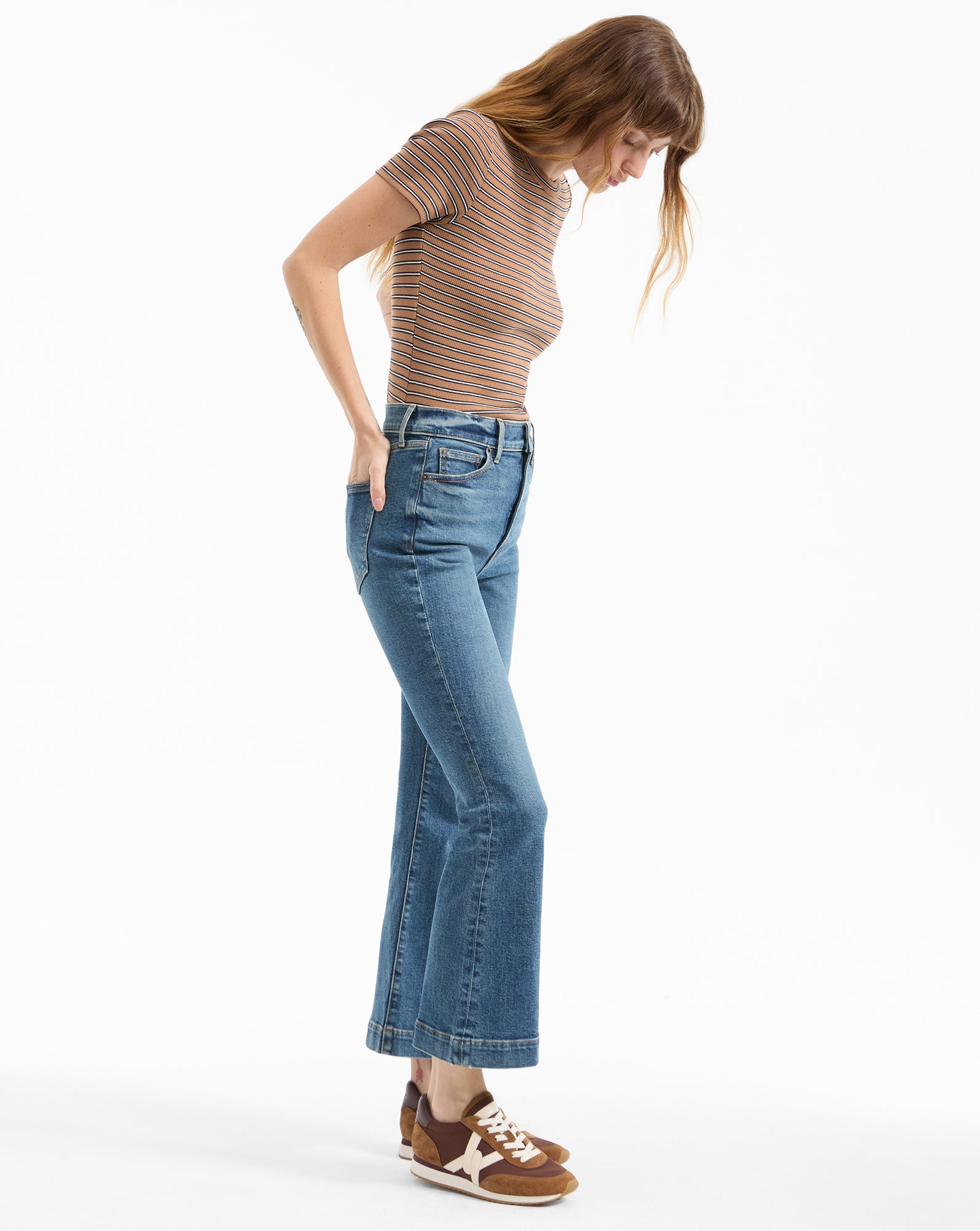High-Rise Kick-Flare Jeans in Classic Black Wash | Carson