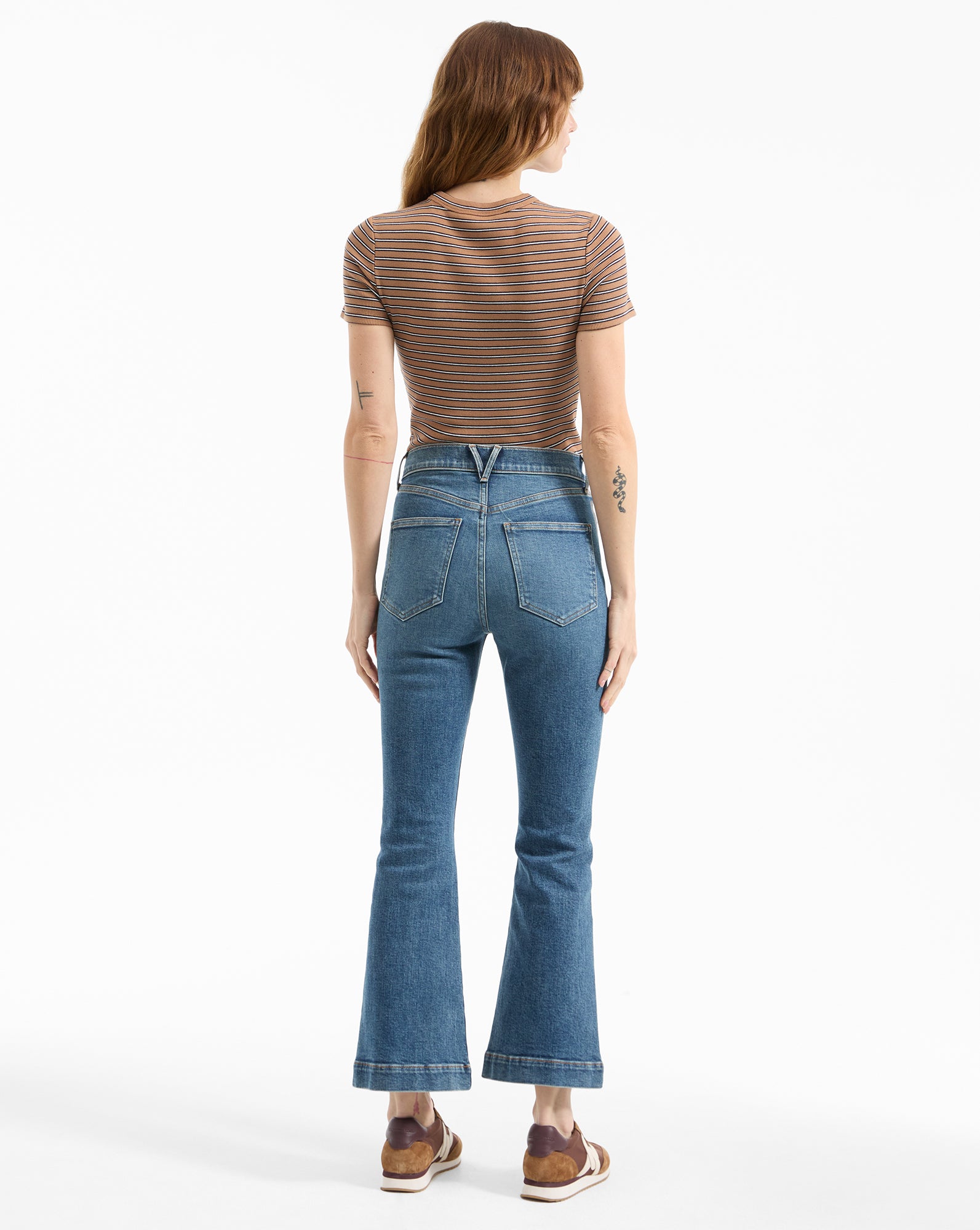 High-Rise Kick-Flare Jeans in Classic Black Wash | Carson