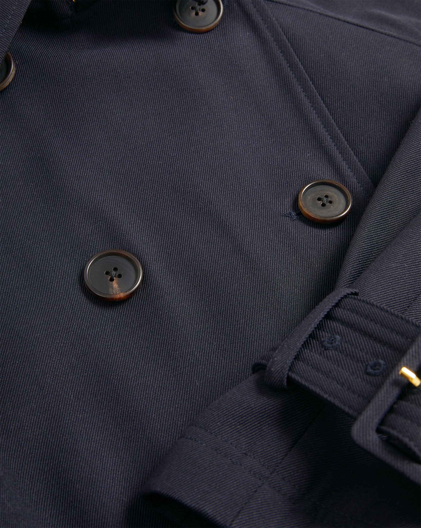 Navy Wool Trench Coat for Men with Removable Belt | Conneley Dickey