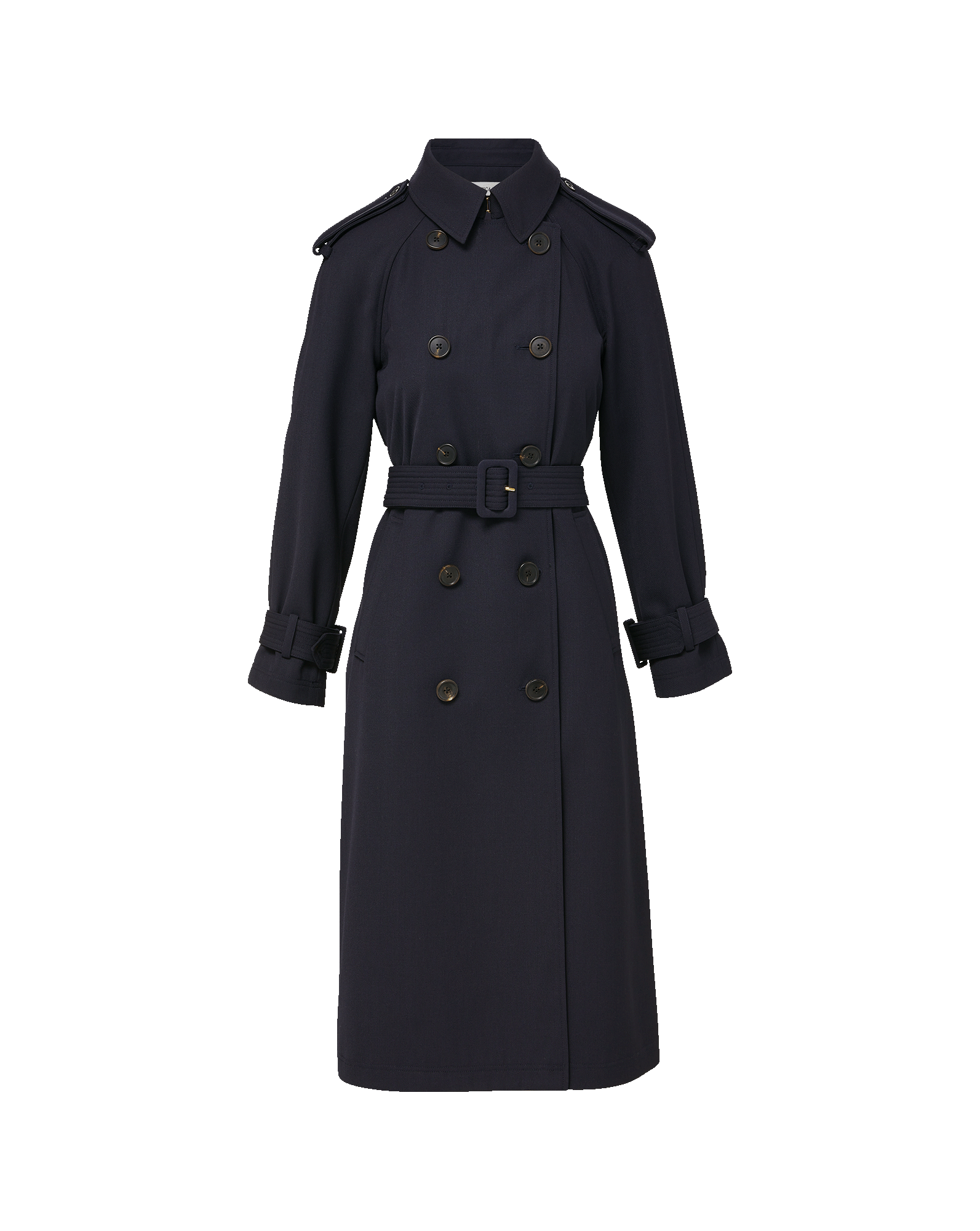 Navy Wool Trench Coat for Men with Removable Belt | Conneley Dickey