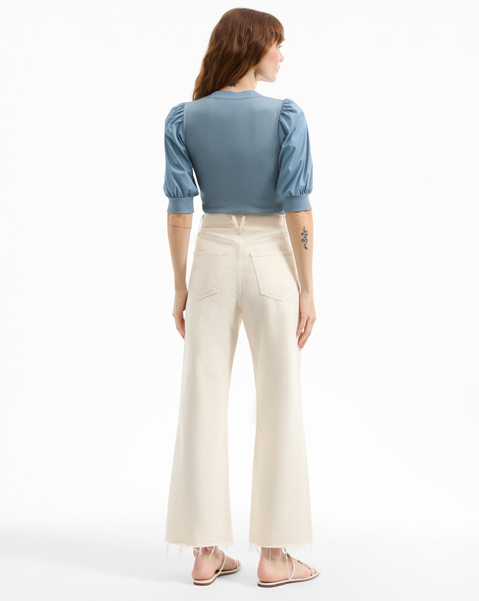 Puff-Sleeve T-Shirt for Women | Coralee Relaxed Henley Top