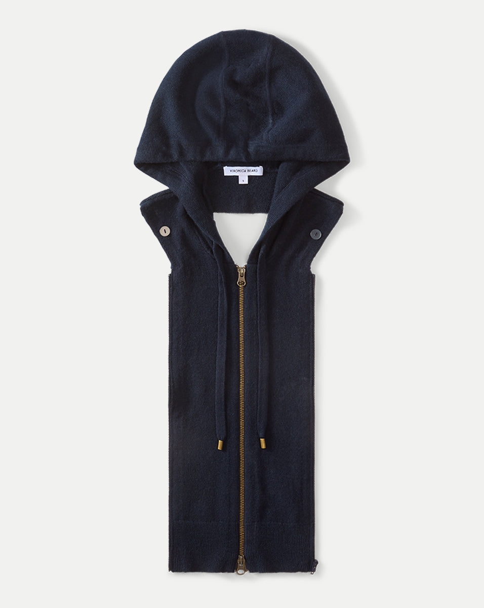 Cashmere Hoodie Dickey for Layering | Merino Wool Blend & Adjustable Fit