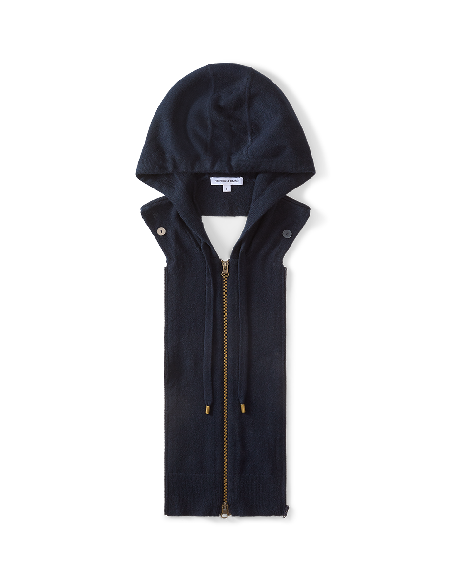 Cashmere Hoodie Dickey for Layering | Merino Wool Blend & Adjustable Fit